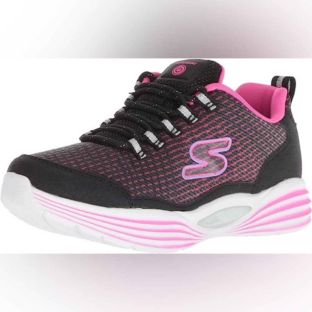 Skechers Kids Girl's Luminators Luxe Sneaker, Black/Pink, 6 Medium US Big Kid